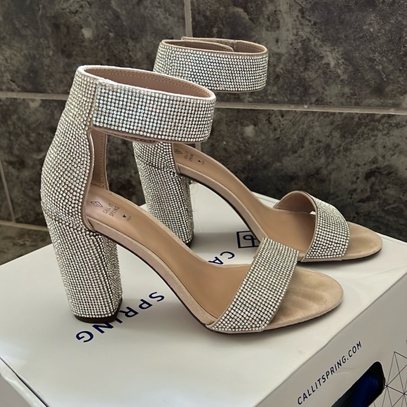 Call It Spring by ALDO Walheim vegan crystal block heel sandal - Picture 2 of 8